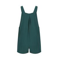 Traje De Mujer Casual De Algodón Lino Suave Con Pierna Ancha Y Bolsillos Estilo Callejero Cómodo Para Verano Color Sólido - details 30