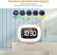 Reloj despertador para niños con Luz Nocturna Y 18 tonos de Llamada, recargable, Bonito - details 1