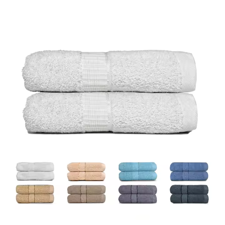 Toallas de Ducha Toallas 100% Algodon Toallas Baño Ducha Gimnasio Towels Extra Suaves Muy Absorbente y Secado Rápido Lavabo (50x100cm)x2 - 1