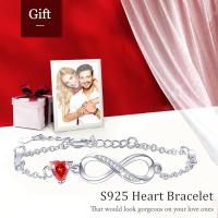 Regalos para Mujer, Plata de Amor Infinite Pulsera with Caja Para Mujeres Gift  Rojo - details 2