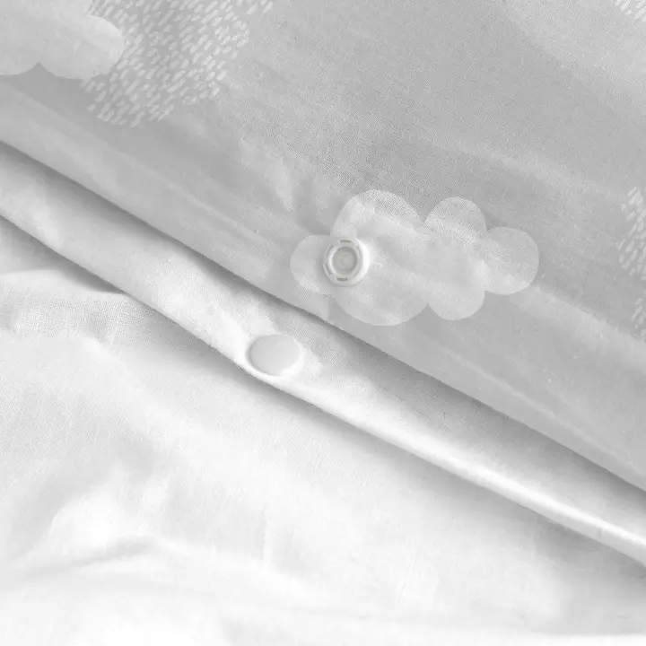 Happyfriday- Clouds Juego nórdico cuna 2 piezas (No incluye bajera) Gris, Juegos nórdicos 100% Algodón, calidad de 150 TC, Fabricado en España - 1