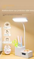 Lámpara De Mesa Recargable LED Para Dormitorio Con Portajabón Y Guardaalmohadillas Luz De Lectura Para La Cama Cuidado De Los Ojos Con Almacenamiento En Cajón - details 13