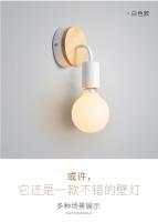 Lámpara De Pared De Madera Vintage E27 Iluminación Interior Para Dormitorio Sala De Estar Escalera Decorativa Fuente De Luz LED - details 6