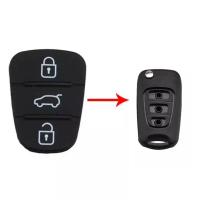 Carcasa De Llave Remoto De Plástico Negro Con 3 Botones Para HYUNDAI I20 I30 Ix35 Ix20 Rio Venga Repuesto De Parche De Goma - details 17