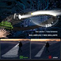 Linterna Frontal LED COB 180° Con 3 Modos Recargable Por USB Lámpara De Cabeza Para Senderismo Y Camping - details 16