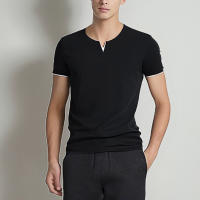 Camiseta De Hombre Verano Manga Corta Estilo Casual Algodón Ajustada V Cuello Secado Rápido Running Top Basic Fitness - details 1