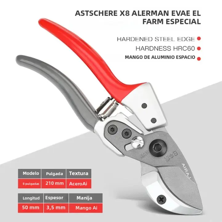 Tijeras De Poda Para Frutas Y Jardinería Herramienta Laboriosa Para Ramas Anti-deslizante Recubrimiento PTFE Material Metálico - 1