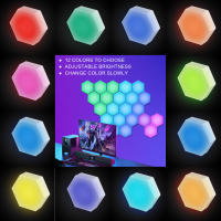 Luz De Noche LED Creativa En Forma De Hexágono Con Control Remoto Para Decoración DIY De Habitación Y Dormitorio Color Variado Y Ajustable - details 1
