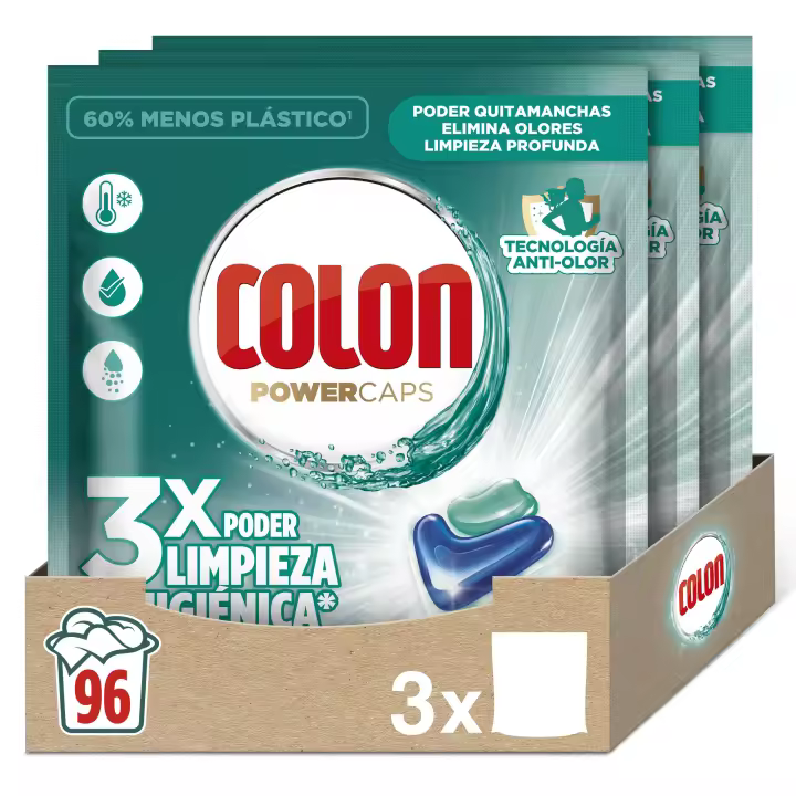 Colon Higiene Advanced Detergente para la ropa - 96 cápsulas (3x32 cápsulas) - 1