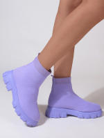 Botas De Tobillo Para Mujer Ligero Casual Moda Navidad Invierno Botas De Prensa Gruesa Suela Antideslizante Transpirable Talla Real - details 17