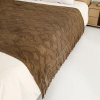 Manta De Punto Sencillo Para Decoración De Sofa Color Sólido Cubierta Nórdica Para Cama Toalla De Arena Tapete Para Siesta Al Mediodía En La Oficina - details 12