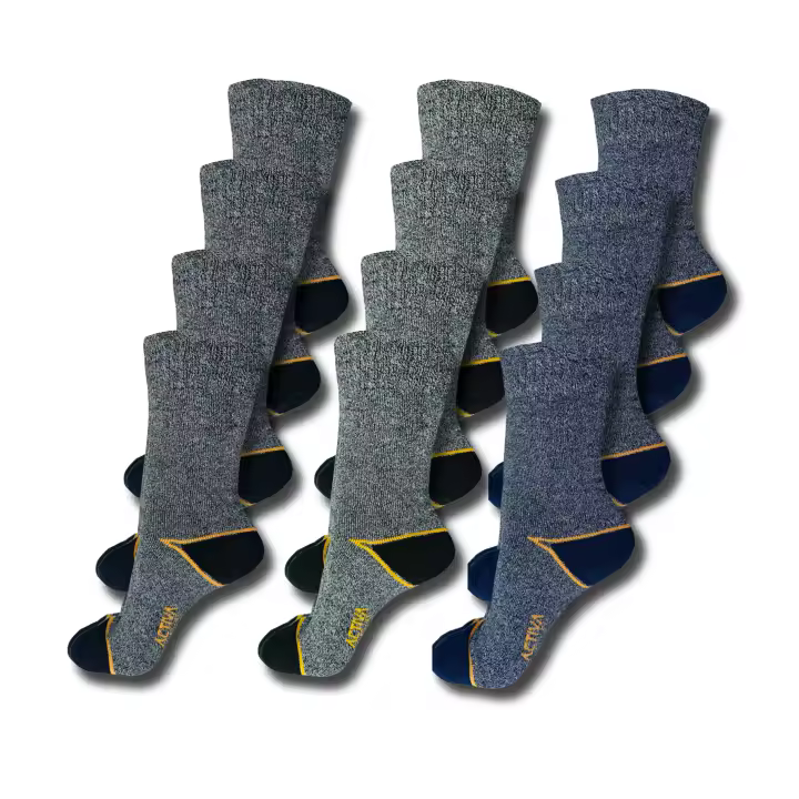 ACTIVA - 6 Pares Calcetines de Trabajo Hombre - Calcetines Algodón de Alta Calidad de Canalé y Anti-Presión  - Planta y Talón Reforzados - Talla 40-45 - 1