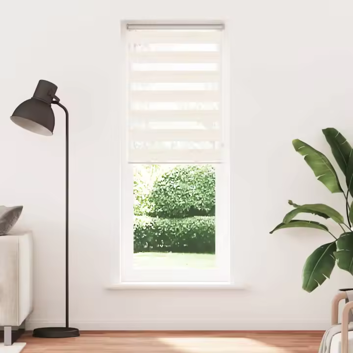 Estor cebra beige mármol tejido ancho 85,9 cm poliéster - 1