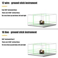 3D 360 Grado Vertical 12 Líneas Nivel Láser Horizontal Luz Verde Medidor de Nivel Set Herramientas de topografía al aire libre Para 12V Litio Batte - details 5