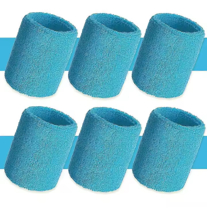 6 Pack Wrist Sweat Bands Tennis Wristbands Sweat Bands for Football Basketball Running Sports Tennis - 1