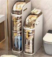 Estantería organizadora estrecha para cocina y baño, habitacion ，con rueda  mueble de almacenamiento para espacios reducidos, cajonera deslizante para huecos.almacenamiento para papel higiénico y artículos de baño - details 3