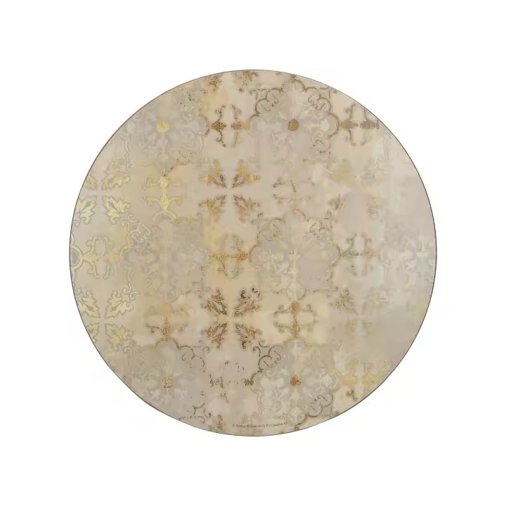 CREATIVE TOPS Juego de 4 manteles Individuales con Respaldo de Corcho, impresión Dorada, 29 cm, Color Dorado y Gris - 1
