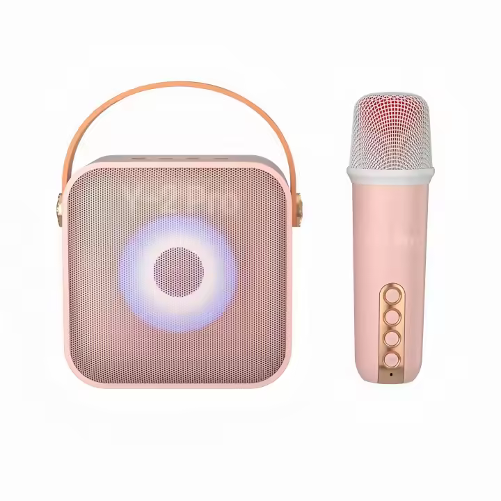 Altavoz Bluetooth con Microteléfonos Inalámstricos para Niños y Adultos, Portáthil con Luz Envolvent Coloreado - 1