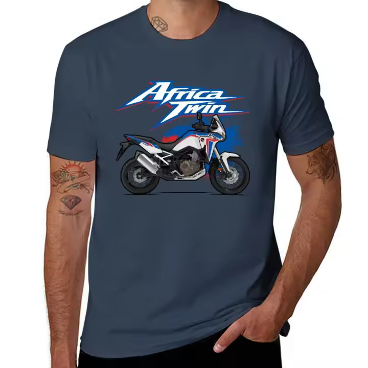 Camiseta De Algodón Para Hombre Estampada Casual Africana Twin 1100 T-shirt Estilo Árbol De Moda Verano Manga Corta Oversized S-4XL - 1