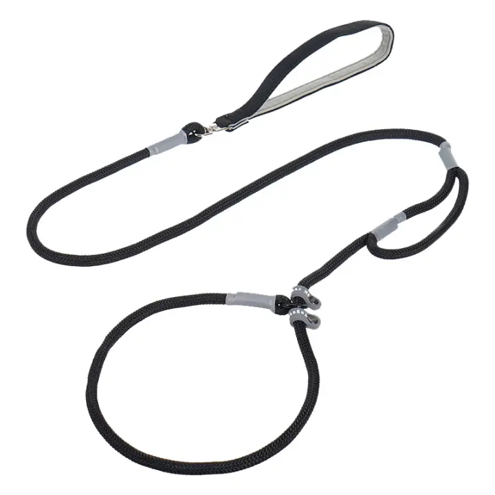 Correa Y Collar Para Perros De Nylon Doble Mano Para Entrenamiento Sin Arrastre Fuerte Para Perros Medianos Y Puppies - 1