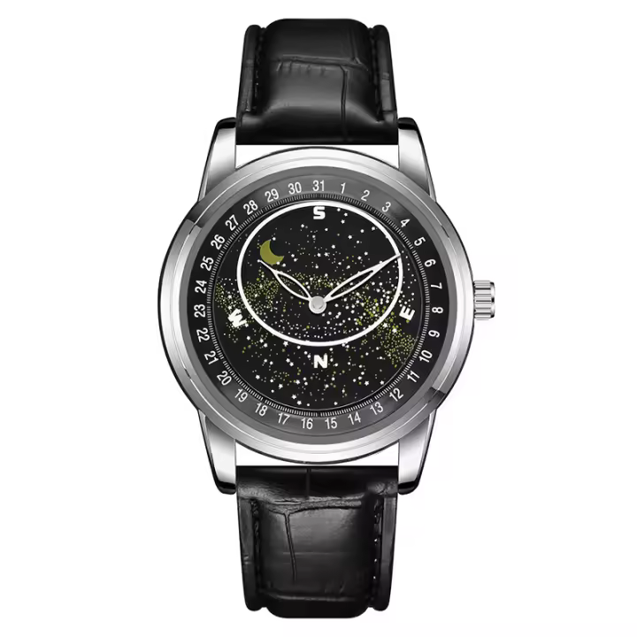 Nuevo reloj para hombre con estrellas, movimiento de cuarzo, luminoso, ideal para estilos casuales y relajantes - 1