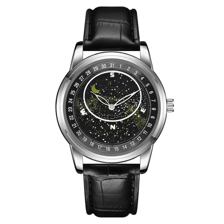 Nuevo reloj para hombre con estrellas, movimiento de cuarzo, luminoso, ideal para estilos casuales y relajantes - 1