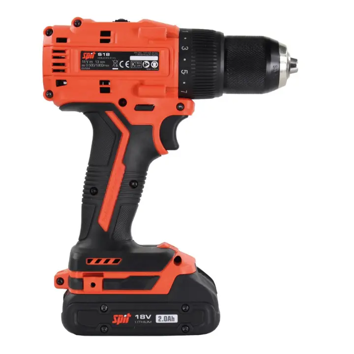 SPIT 054554 - Atornillador S18 a batería de 18V, con mandril de 13mm + maletín. No incluye batería/cargador - 1