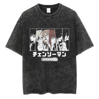 Camiseta Anime Hombre Algodón Vintage Lavada Tshirt Mujer Oversize Harajuku Streetwear Moda Verano Camisetas Casuales - details 11