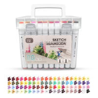 Sketch Markers 80 Colores Surtidos + Estuche de Transporte - Rotuladores Creativos a base de Alcohol y Bolígrafos de Doble Punta Mezcla BFG - details 0