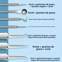 Kit De 8 Piezas Para Eliminar Quistes Y Acné Herramientas De Extracción De Puntos Negros En Acero Inoxidable Set Profesional Para Todas Las Tipos De Piel - details 1