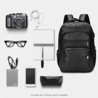 Mochila De Cuero PU with Carga USB para hombre, Morral grande para Orden portátil, mochila Escolar para adolescentes y niños, alta calidad - details 0