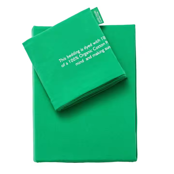 United Colors Of Benetton - Juego De Cama Funda Nórdica 135x200cm + Funda De Almohada 80x80cm - 100% Algodón Azul 140GSM Organic Cotton - 1