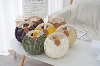 Monederos de paja para Mujer, Bolsa de ratán de Verano para Playa, Bolsa de mano con ASA Redonda, Bolsa de Concha Tejida a mano Retro - details 0