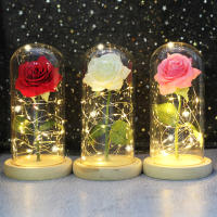 Rosa De Boda Con LED Galaxia Enchanted Con Luz En Domos Regalo De San Valentín Navidad Día De La Madre Belleza Y La Bestia Para Interior - details 1
