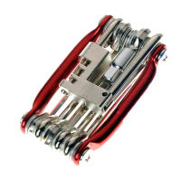Kit De Reparación De Bicicleta Multifuncional 11 En 1 Herramienta De Ciclismo Con Llaves De Enchufe Destornillador Cadena Hexagonal Y Llaves De Espiga En Aleación De Aluminio Rojo/Azul/Oro/ Negro - details 11