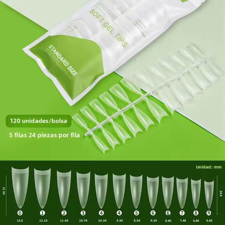 Set De Uñas Postizas De Acrílico Transparentes Fully 120pcs/bag Tamaño Mixto Para Ballet Y Ocasiones Especiales - 1