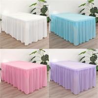 Juego De Mantel Desechable En Color Sólido Con Falda De Mesa Para Rectangular Cubierta De Papel Para Fiesta - details 3