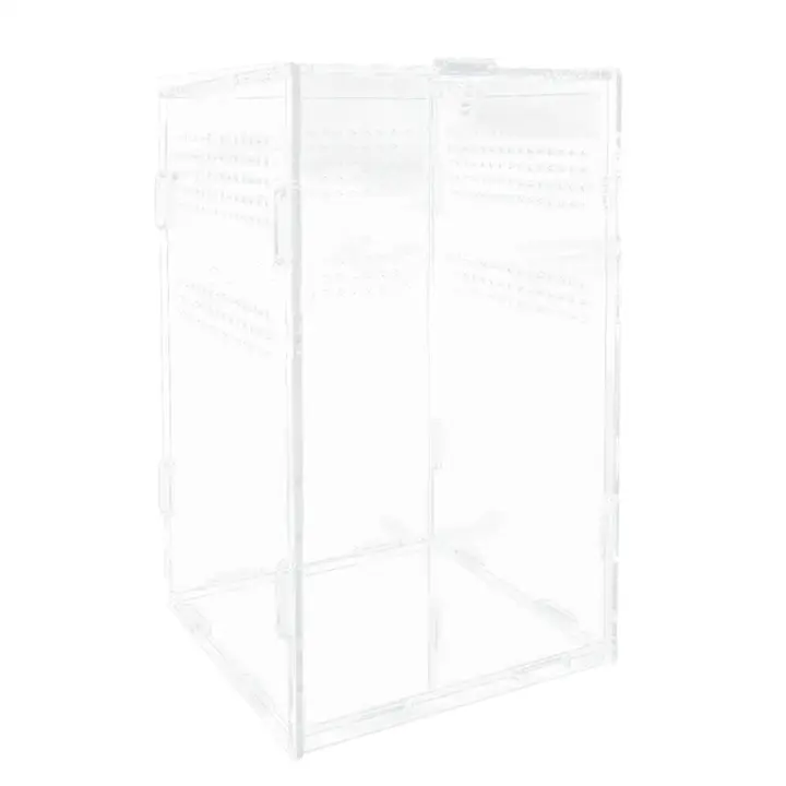 Caja de Terrario de Reptiles de Acrílico Transparente Caja de Alimentos para Spiders, Ranas Cornudas, Snakes y Otros Necesidades de Animales de Granja - 1