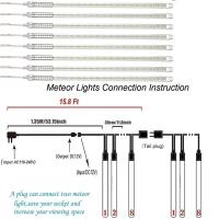 Luces De Cadena LED Para Decoración Navideña Al Aire Libre Impermeables Meteor Showers 8 Tubos 30cm/50cm Con Enchufe EU/US/AU/UK - details 13