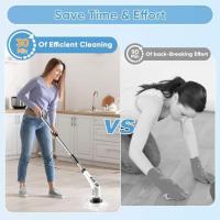 Cepillo de limpieza eléctrico, fregador giratorio eléctrico, 9 cabezales de cepillo, cepillo de limpieza de ducha recargable, mango ajustable para baño, bañera, piso, ventana, estufa - details 3