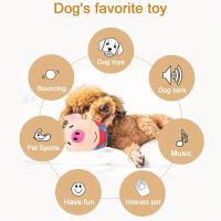 Juguete Interactivo Pequeño Para Perros Peluche De Cerdo Dibujos Animados Lavable Con Sonido Y Movimiento Electrónico Bola Saltante - details 2