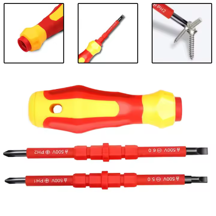 Juego De 3 Herramientas De Reparación Eléctricas Multifuncionales Con Puntas Cruciformes Y Rectangulares 112mm PH1 PH2 Nutdrivers De Acero Cromo-vanadio - 1