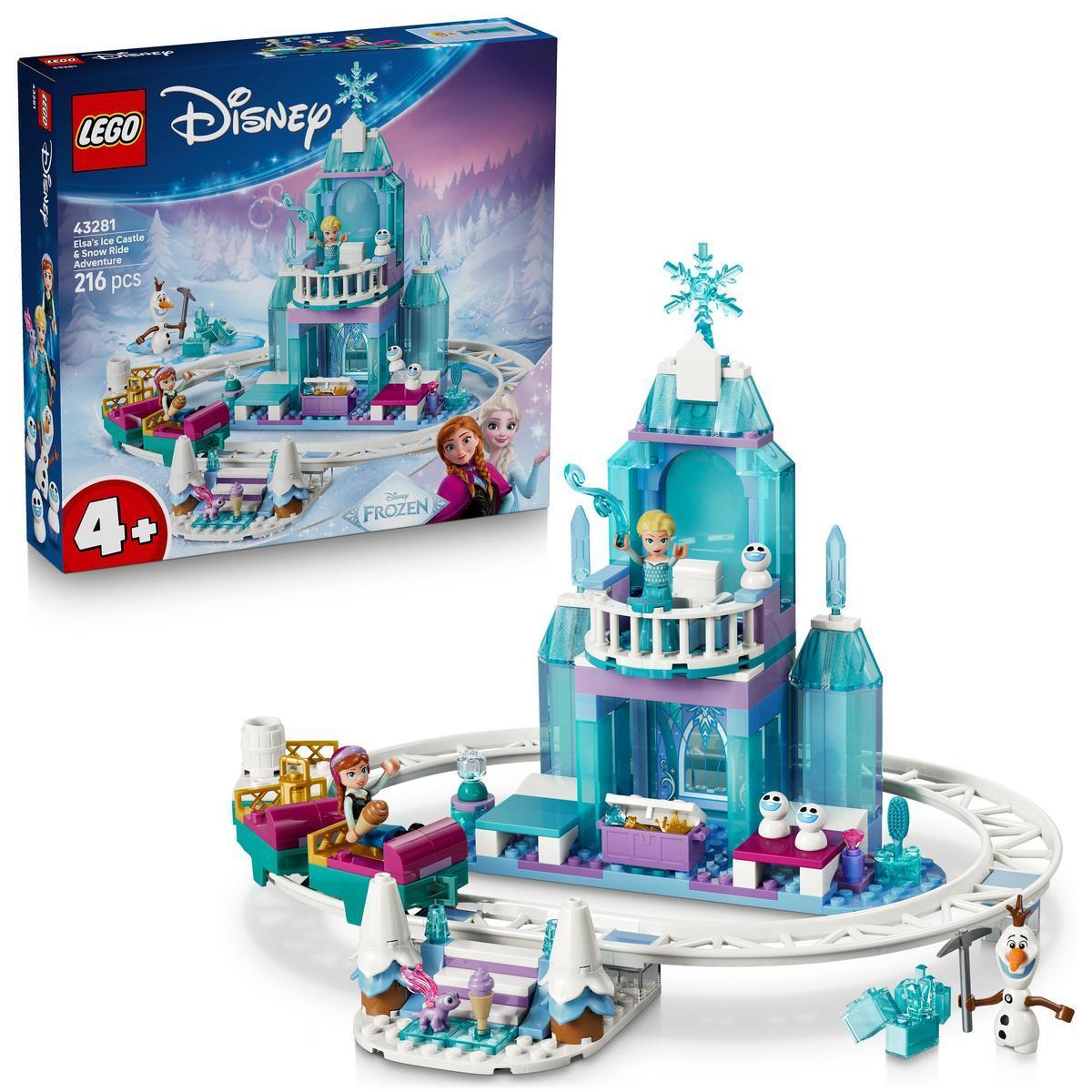 [PREVENTA] LEGO® 43281 Disney Frozen Castillo de Hielo de Elsa y Aventura en la Nieve, Set de Construcción con Vía y Castillo con Personajes de Elsa y Anna para Niñas y Niños desde 4 Años