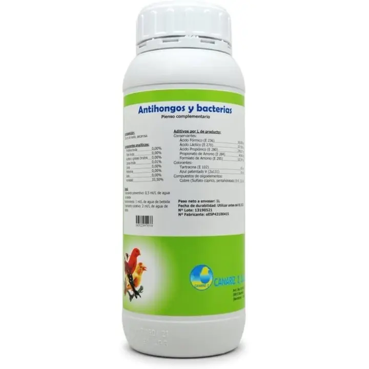 Purificante Natural Antihongos y Antibacterias CANARIZ para el Agua de Aves 1 Litro - 1