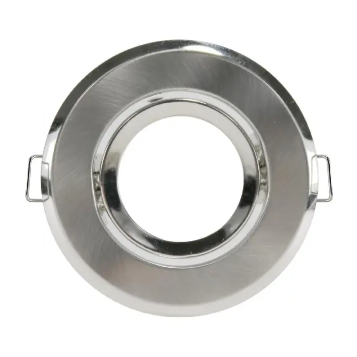 LEDME Aro Empotrable Basculante Redondo Niquel Serie Eco para GU10/MR16 - Iluminación Eficiente - 1