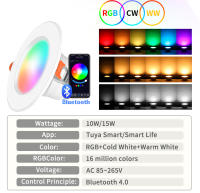 Tuya Smart LED Downlight Bluetooth Control Remoto Por App Smart Life 10W 15W RGBCW Luz De Pared Recargable Ajustable Para Foyer - details 4
