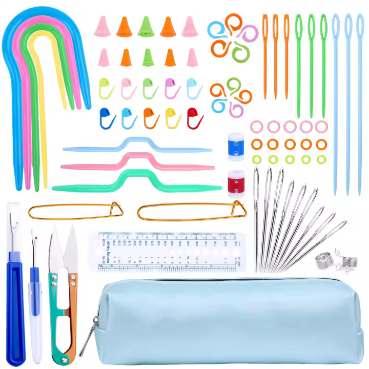 Kit De Herramientas De Tejer Con Accesorios Completos Para Tejer Y Crochet Kit De Costura Para Principiantes Material Plástico - 1