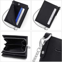 Cartera Hombre Piel con Monedero Billetera Hombre con RFID Bloqueo Billeteras Bifold Hombres Monedero Hombre Pequeño con Cremallera 14 Ranuras para Tarjetas Carteras para Hombre con Cadena - details 4