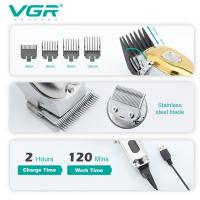 Cortadora De Pelo VGR Para Hombres Metálica Completa Recortadora Eléctrica Sin Cable Profesional Para Barbero Corte De Pelo Rechargeable Set - details 1