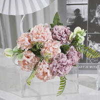 Bouque De Flores Artificiales Hydrangea En Rosa Para Decoración De Hogar Bodas Fiestas Accesorios De Decoración De Party - details 8